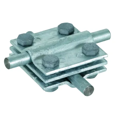 DEHN Kreuzverbinder 319201 | DIN EN 62561-1 | Rund- & Flachleiter 8-10 mm | Stahl verzinkt | Blitzstrom 100 kA