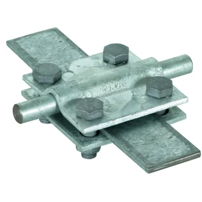 DEHN Kreuzverbinder 318201 KS 8.10 FL30 STTZN | Für Rundleiter 8-10mm | Stahl verzinkt | 100kA Blitzstrom