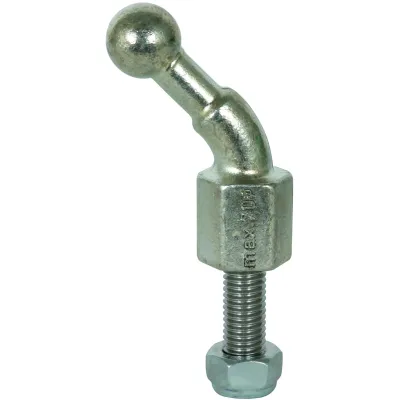 DEHN Kugelfestpunkt KFP 20 W45M12 SN7024 | 20 mm Durchmesser | 45° abgewinkelt | mit Gewindebolzen | max. 19,5 kA | grau