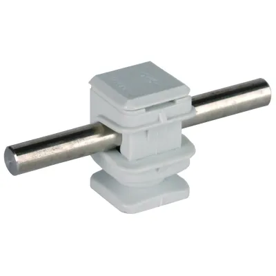 DEHN Leitungshalter 204002 | Runddraht-Halter M8 | Kunststoff | Wandabstand 16mm | für 8mm | grau