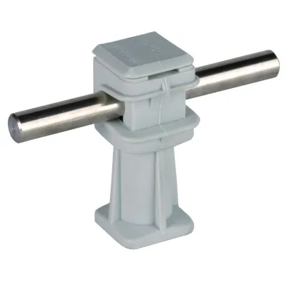 DEHN Leitungshalter 204004 | Leitungshalter für Rundleiter 8 mm | Kunststoff | H 36mm | M8 Innengewinde | grau