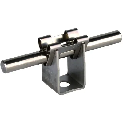 DEHN Leitungshalter 207009 | NIRO Edelstahl V2A | für Rundleiter 8 mm | Bauhöhe 20 mm | Klemmschelle | Bohrung 7,8 mm