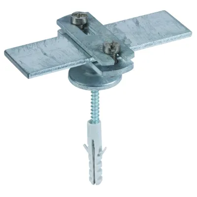 DEHN Leitungshalter 275230 | Flachleiter-Halter 30mm | Stahl verzinkt | mit Schraube & Dübel | Wandabstand 20mm