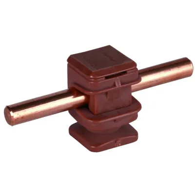 DEHN Leitungshalter 204017 | DEHNsnap | Halter für Rundleiter 8mm | Kunststoff | Gewinde M8 | H 16mm | braun