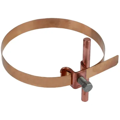 DEHN Leitungshalter 200027 | für Regenfallrohr Typ PV | Kupfer | Ø 6-8mm | Rohrspannbereich 50-120mm
