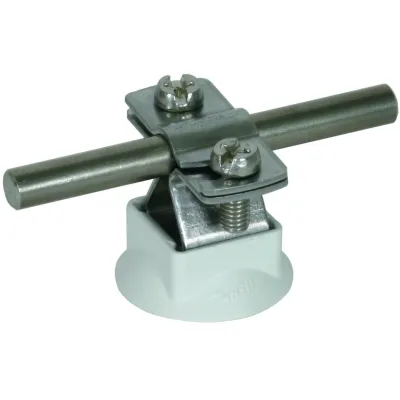 DEHN Leitungshalter LHZS8.10FL20M8KSCU | Edelstahl V2A | Rundleiter 8-10mm | Flachleiter 20mm | Schraubschelle