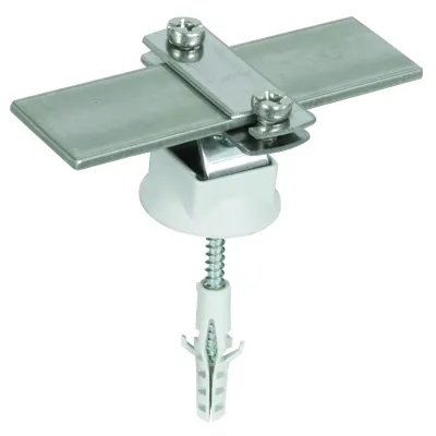 DEHN Leitungshalter 274230 | Flachbandhalter V2A Edelstahl | für Flachleiter 30 mm | Rundleiter 6-10 mm | mit Schraube