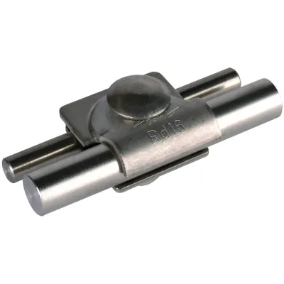 DEHN MV-Klemme 392069 | Mehrzweckklemme für Fangstangen 8-16 mm | Edelstahl V2A | Kreuz-, T- & Parallelverbinder