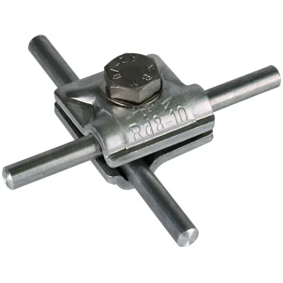 DEHN MV-Klemme 390551 | T-/Kreuz-/Parallelverbinder | für Rundleiter 8-10mm | Aluminium | 100 kA