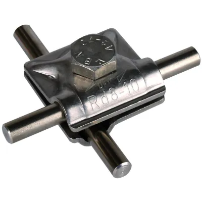 DEHN MV-Klemme 390059 | T-/Kreuz-/Parallel-Verbinder | Rd 8-10mm | Edelstahl V2A | 100 kA