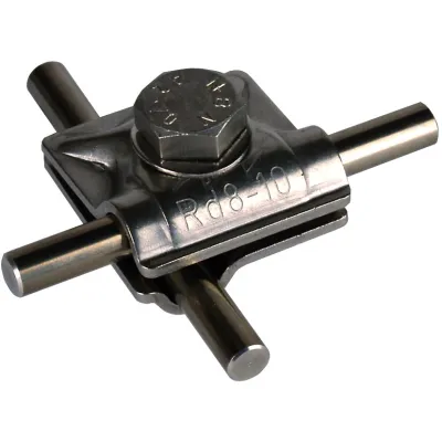 DEHN MV-Klemme 390559 | T-/Kreuz-/Parallelverbinder Rundleiter 8-10mm | Edelstahl V2A | 100kA