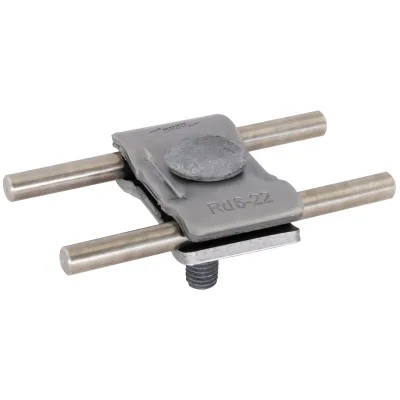 DEHN Parallelverbinder PV6.22FRM10X40STBLANK | für Rundleiter 6-22mm | Stahl unbehandelt | Flachrundschraube | 50kA
