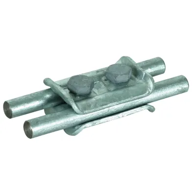DEHN Parallelverbinder 307000 | für Rundleiter 7–10 mm | Stahl feuerverzinkt | Sechskantschraube | Blitzstrom 100 kA