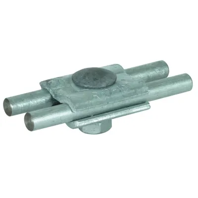 DEHN Parallelverbinder 306020 | für Rundleiter 7-10mm | Stahl feuerverzinkt | 100kA Blitzstrom | Flachrundschraube