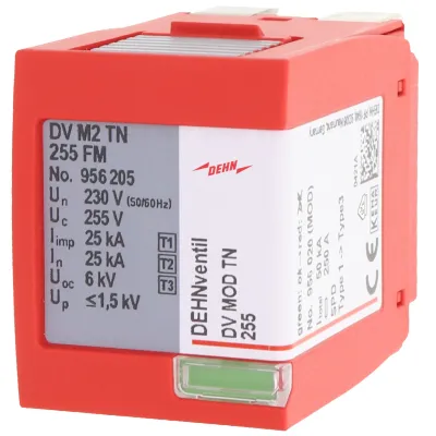 DEHN Kombi-Ableiter DV MOD TN255 956020 | Blitzstromableiter Typ 1+2+3 | 2-polig | 230V | 50kA | für TN-System