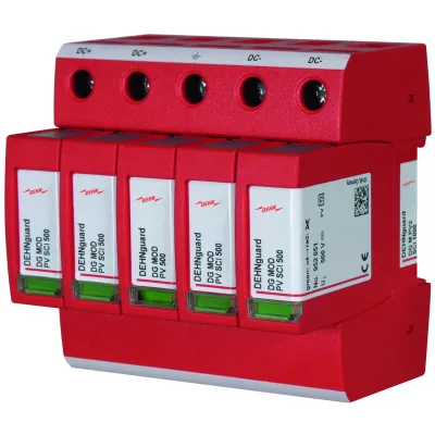 DEHN Überspannungsableiter Typ 2 DG M PV2 SCI 1000 | PV-Anlagen DC | 4-polig | 1000V | 25kA | 5TE | Hutschiene | IP20