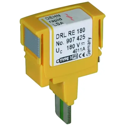 DEHN Überspannungsableiter DRL RE 180 | 907425 | Typ 3 | 180V DC | 127V AC | 2-polig | IP20 | für DRL-Steckmagazin