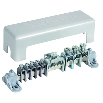 DEHN Potentialausgleichsschiene 563020 | Hauptpotentialausgleich | 5x16 mm² | Messing verzinnt | modular | grau