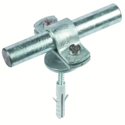 DEHN Stangenhalter 275260 | Blitzschutz Halter für Rundstahl 16 mm | vormontiert | Stahl verzinkt | M8 | mit Dübel
