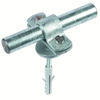 DEHN Stangenhalter 275260 | Blitzschutz Halter für Rundstahl 16 mm | vormontiert | Stahl verzinkt | M8 | mit Dübel