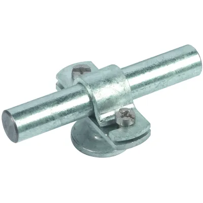 DEHN Stangenhalter 275116 | Blitzschutz für Rundstahl 16 mm | M8 Gewinde | Stahl verzinkt | Schraubschelle