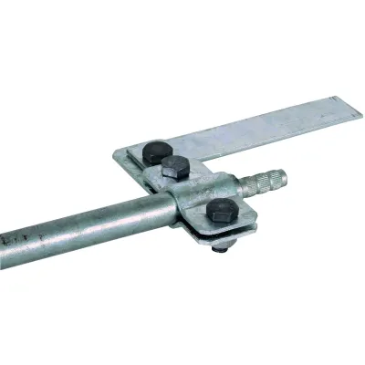 DEHN Anschlussschelle 625021 | für Tiefenerder Ø25 mm | Flachleiter bis 40 mm | Stahl feuerverzinkt | M10 Schraube