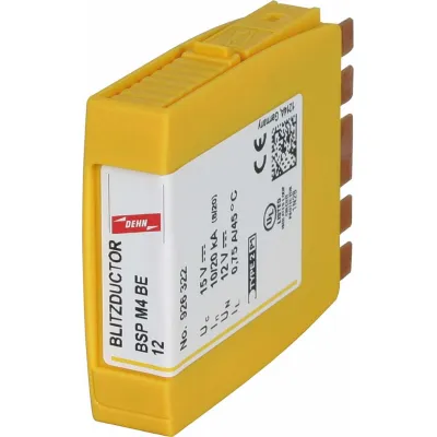 DEHN Überspannungsableiter-Modul 926322 | BLITZDUCTOR SP BSP M4 BE 12 | Schutz 4 Adern | 15V DC | 0,75A | IP20