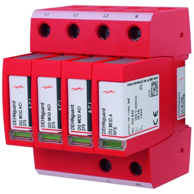 DEHN Überspannungsableiter DG M TNS ACI 275 FM | Typ 2 | 4-polig | 230V/275V | TN-S | 25kA | IP20 | Fernmeldekontakt