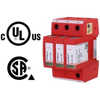 DEHN Überspannungsableiter DG MU 3PY 908314 | Typ 2 | 480V AC | 3-polig | 2,5kV | Hutschiene | IP20