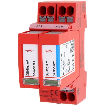 DEHN Überspannungsableiter DG MP TT 2P 275 | Typ 2+3 | 2-polig | 230V AC | 20/40kA | Hutschiene | IP20