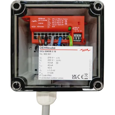 DEHN Überspannungsschutz DCU EMOB 2 16 | Typ 2+3 | IP65 | für Wallbox | TN-S/TT | 10kA | optische Anzeige