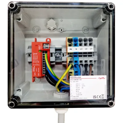 DEHN Überspannungsschutz DCU EMOB 2 32 | Überspannungsableiter Typ 2+3 | IP65 | Hutschiene | für Wallbox | 20kA