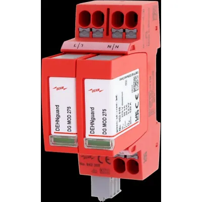 DEHN Überspannungsableiter DG MP TN 275 FM 942205 | Typ 2+3 | TN-Netz | 230V | 1,5kV | 40kA | Hutschiene | FM-Kontakt