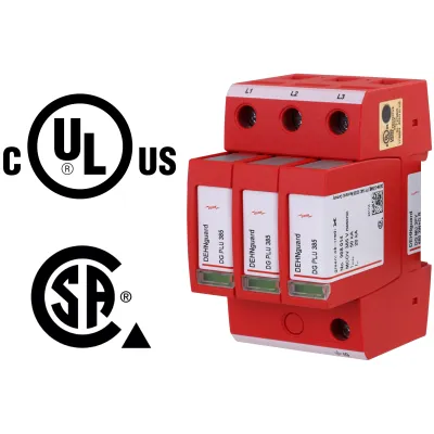 DEHN Überspannungsableiter DG MU 3PY 480 3W+G R | Typ 2 | 480V AC | 2,5kV | 3-polig | Fernmeldekontakt | Hutschiene