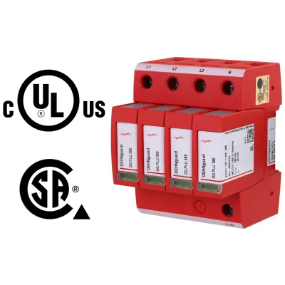DEHN Überspannungsableiter DG MU 3PY 480 4W+G R | Typ 2 | 480VAC | 4-polig | 50kA | Fernmeldekontakt | Hutschiene