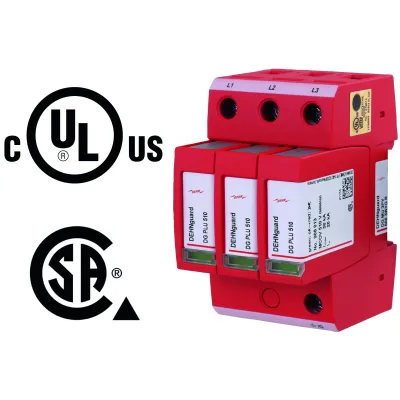 DEHN Überspannungsableiter DG MU 3PY 600 3W+G R | 600V AC | 3-polig | 3 kV | Fernmeldekontakt | Hutschiene | IP20