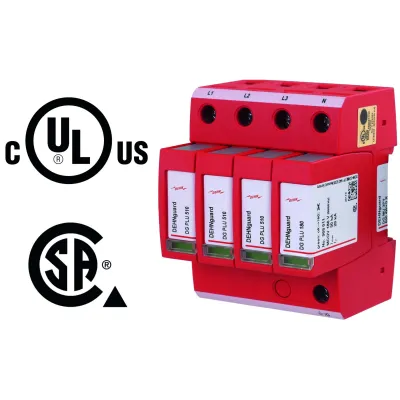 DEHN Überspannungsableiter Typ 2 DG MU 3PY 600 4W+G R | 600VAC 3kV | mit Fernmeldekontakt | 4TE Hutschiene | 20kA | IP20