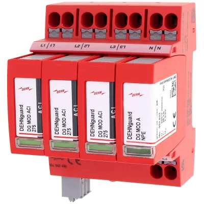 DEHN Überspannungsableiter Typ 2 DG MP TNS ACI 275 FM 942440 | 4-polig | TN-S | 275V | 20kA | Hutschiene | IP20