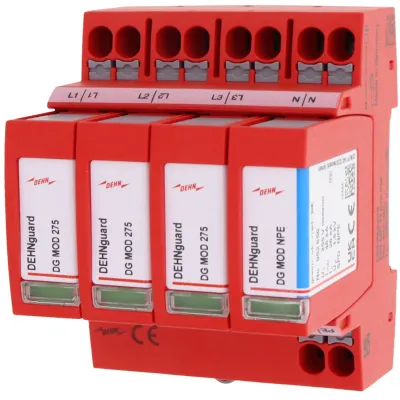 DEHN Überspannungsableiter Typ 2 DG MP TT 275 | 4-polig | 275V AC | TN-S/TT | 40kA | Hutschiene | IP20 | 4TE