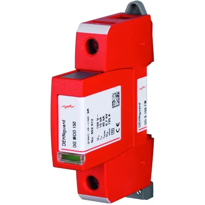 DEHN Überspannungsableiter DG S 150 FM | Typ 2 | 1-polig | 150V AC | 15kA | Hutschiene | Fernmeldekontakt | IP20