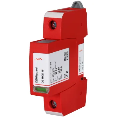 DEHN Überspannungsableiter Typ 2 DGS48 952078 | 1-polig | 48V AC | Hutschiene | TN/TT | 25kA | IP20 | optische Anzeige