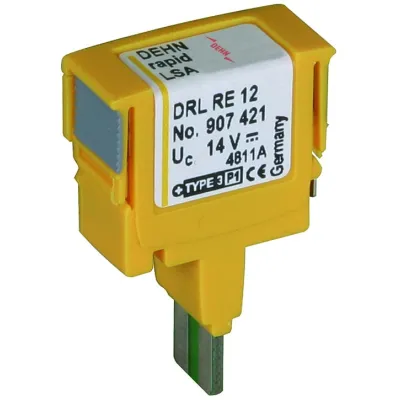 DEHN Überspannungsableiter DRL RE 12 / 907421 | Typ 3 | DEHNrapid LSA-Plus | 12V DC | 0,4A | IP20 | für Trennleisten