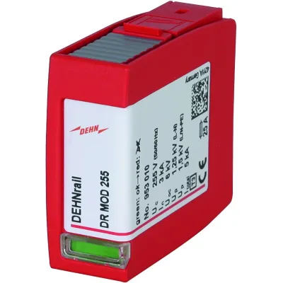 DEHN Überspannungsschutz DR MOD 255 | Typ 3 | 230V AC | 255V max | 1-polig | 25A | für DEHNrail | Art.-Nr. 953010