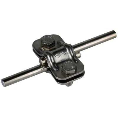 DEHN UNI-Trennklemme 459029 | Trennklemme für 2x Rundleiter 8-10mm | Edelstahl V2A unbehandelt | M8 Schrauben