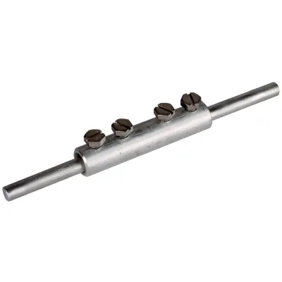 DEHN Verbindungsmuffe 385213 | Muffenverbinder Rundleiter 8 mm | Aluminium | 4x M6 Schrauben | Blitzstrom 100 kA