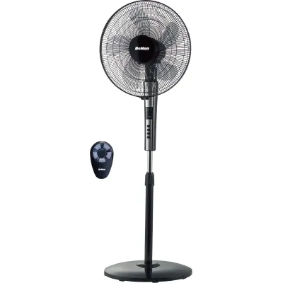 Dekon Design Standventilator Stratos B480 | Ventilator 39cm | Oszillation | 3 Stufen | Timer | Fernbedienung | Schwarz