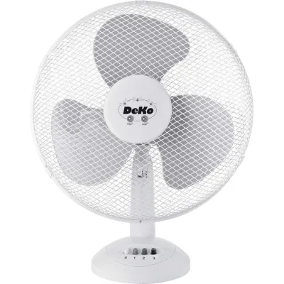 Dekon Design Tischventilator B 405 Stratos | 39 cm Durchmesser | Oszillierend | 3 Stufen | Kunststoff | Weiß