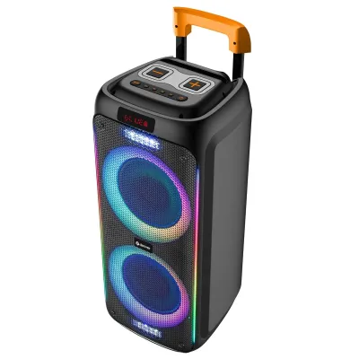 Denver Bluetooth Trolley Lautsprecher TSP-456 | 600W | LED | MP3 USB MicroSD | Akku | AUX | Karaoke | Mikrofon (B-Ware)