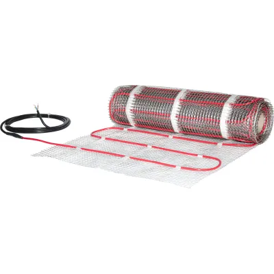 DEVI Dünnbett-Heizmatte 140F0469 | Fußbodenheizung 150W/m² | 2,5m² Set | DEVIreg Thermostat | selbstklebend | polarweiß