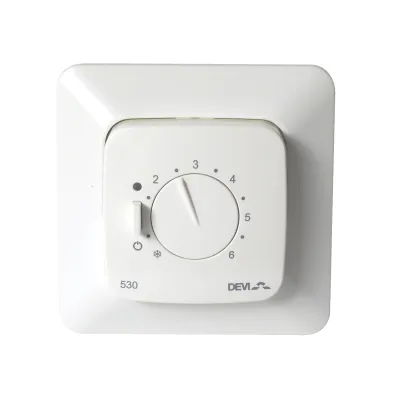 DEVI Boden-Thermostat devireg 530 | 140F1032 | Elektronisch | Unterputz | 230V 16A | Fußbodenheizung | Weiß